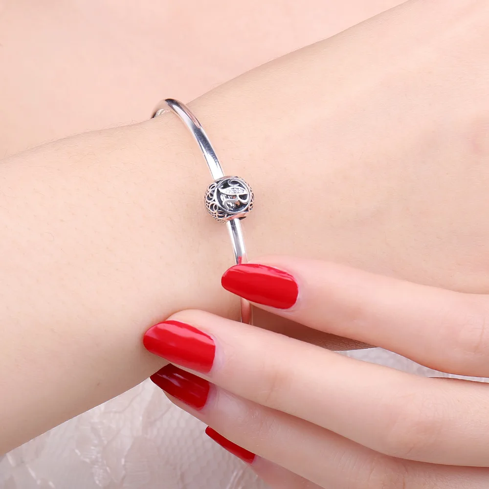 Jewelrypalace стерлингового серебра 925 Буква R жемчужный бисер Подвески Fit Браслеты