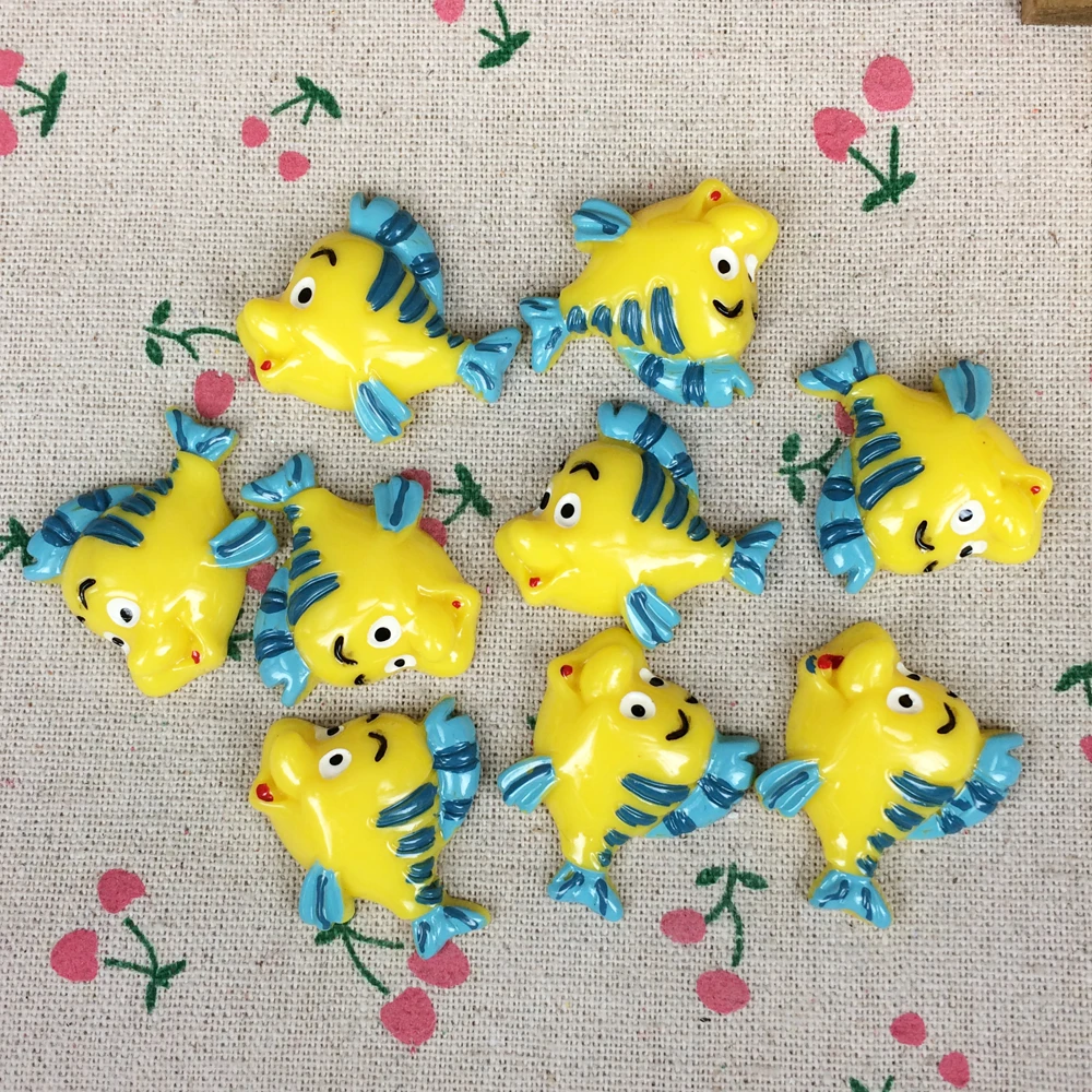 10 штук кабошон с плоской задней стороной кавайные Мультяшные рыбки сделай сам