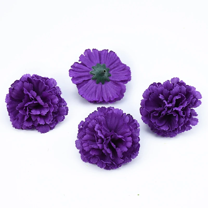 dark purple 6 см дешевая шелковая гвоздика, Рождественский Декор для дома, свадьбы, скрапбукинг, искусственные растения, вазы "сделай сам", свадебные аксессуары, распродажа - Цвет: dark purple