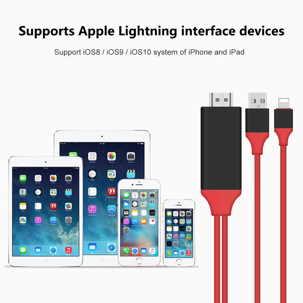 JKING 2 м приемник mirascreen HDMI ТВ кабель USB экран зеркалирование для Apple IPhone X 8 plus 7 Plus 6 6s HD