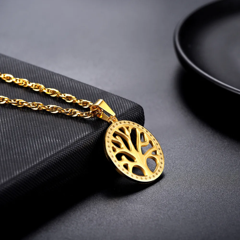 Pro Сталь Мода Древо жизни Тотем Подвески и Ожерелья для мужчин Нержавеющая сталь