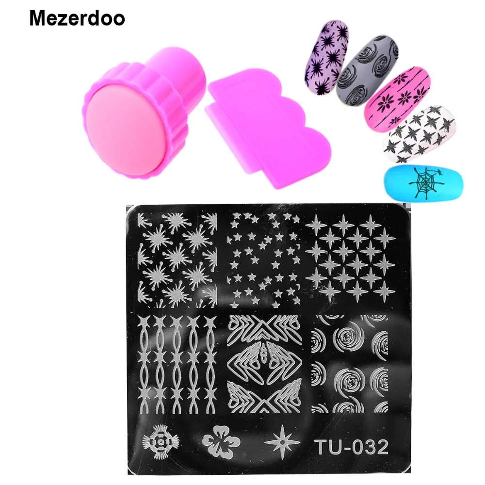 Mezerdoo Cobweb шаблон для ногтей с цветочным узором DIY Маникюрный 1 шт. квадратные