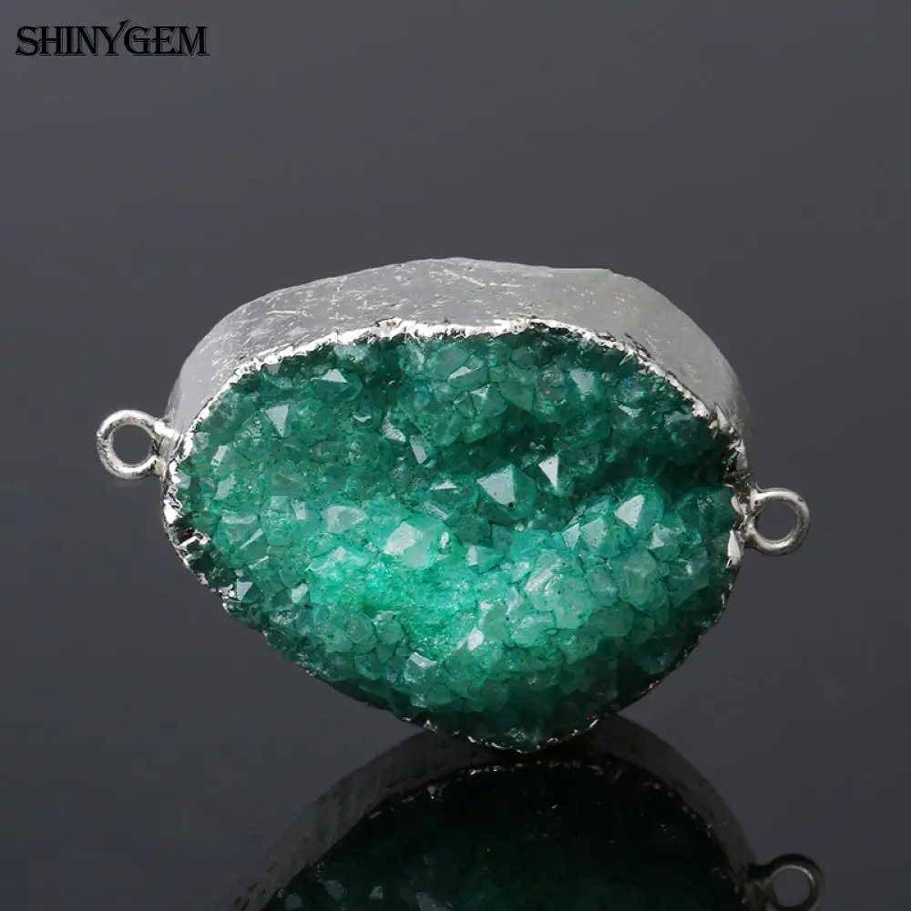 ShinyGem натуральный камень кулон соединитель нерегулярные 6 цветов друзы кристалл кулон чакра украшения с подвесками со стразами делая Шарм