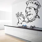 Креативная фигурка шеф-повара, наклейка на стену для украшения кулинарного дома, аксессуары, наклейки на стену, самоклеящийся виниловый домашний декор LW50