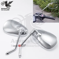 sliver chrome black cafe racer moto mirrors motorbike side mirrors for harley side mirror vintage motorcycle rearview mirror