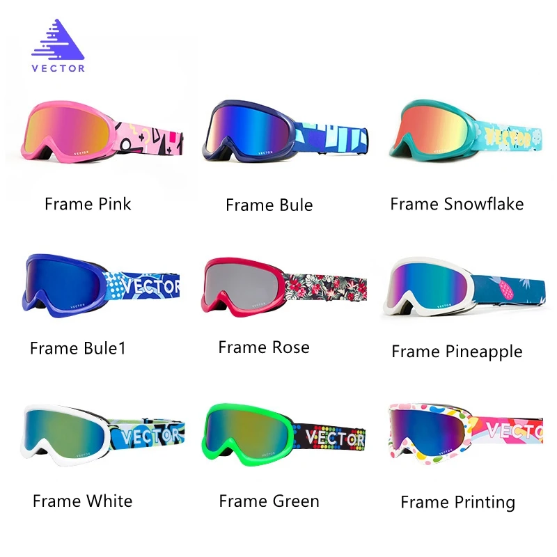 Лыжные очки для девочек и мальчиков двухслойные незапотевающие лыжные UV400