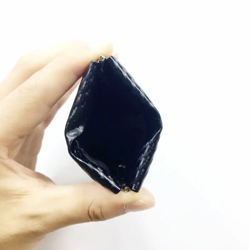 Черный кошелек для мелочи из искусственной кожи карт металлическая Весенняя