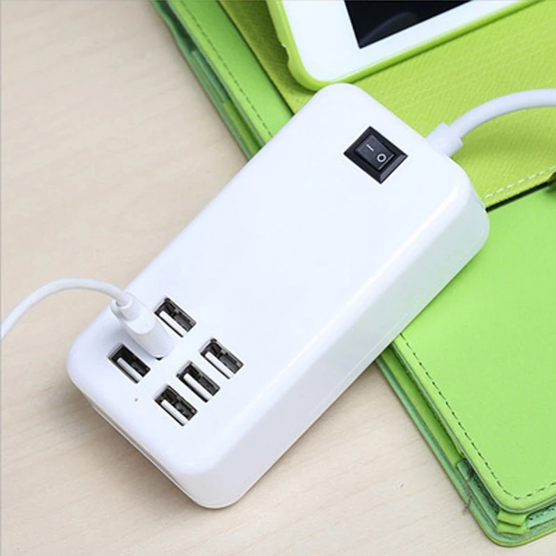 30W USB Charger 6 ports Table Smart with LED Light 1.5m cable 5V/6A Fast Charging for all smart phones EU US UK optional | Электроника