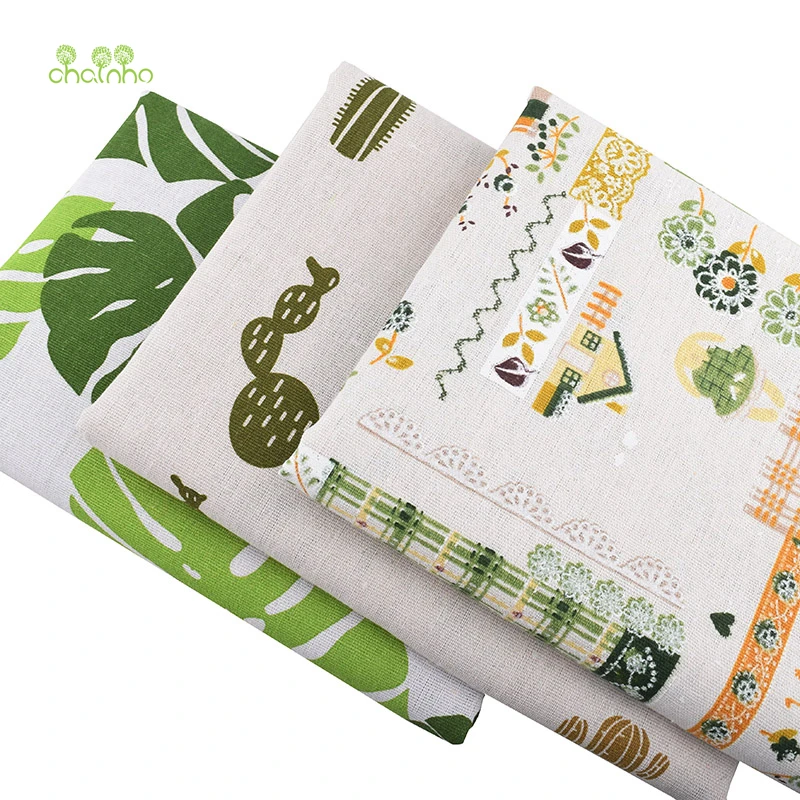 

Серия Green Field Chainho, ткань из хлопка и льна с принтом для рукоделия, квилтинга и шитья дивана, скатерть, занавеска, сумка, материал для подушки