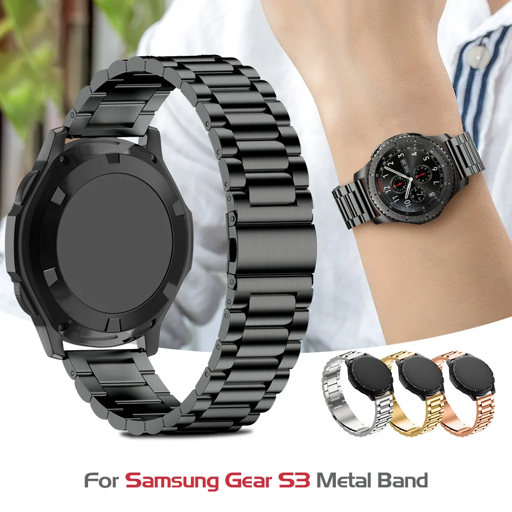 18 мм 20 22 23 ширина браслет из нержавеющей стали для Samsung Gear Sport S2 S3 Galaxy 42 46 ремешок