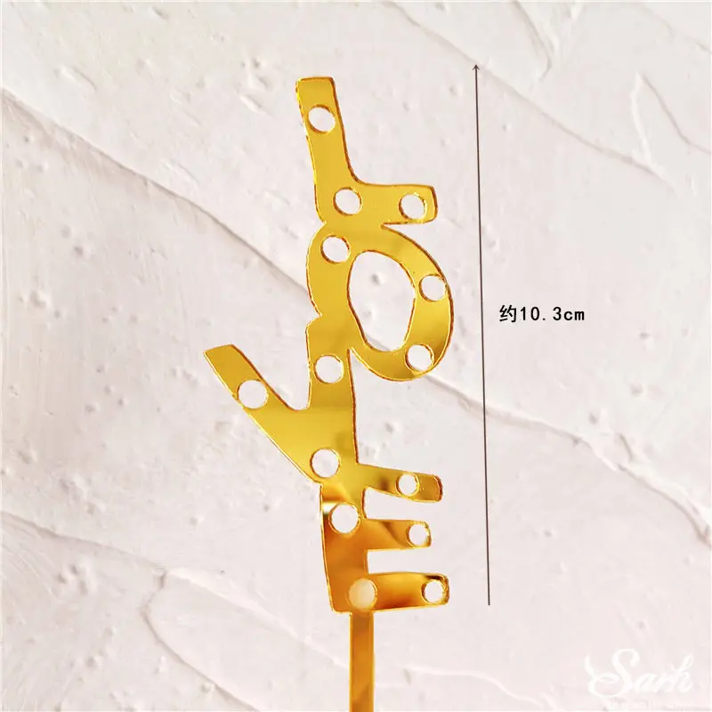 Gold love topper Поцелуй Любовь Девушка торт Топпер С Днем Рождения рука письма "Love is" украшение для Святого Валентина Свадебная вечеринка поставки сладкие подарки - Цвет: Gold love topper
