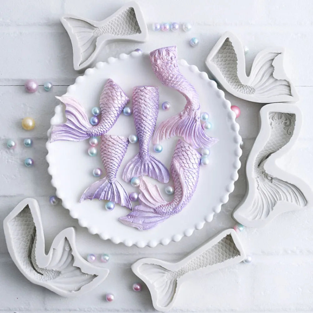 Yueyue Sugarcraft Рыба хвост русалки силиконовая форма для рукоделия в форме торта помадка форма для украшения торта инструменты форма для шоколадной мастики