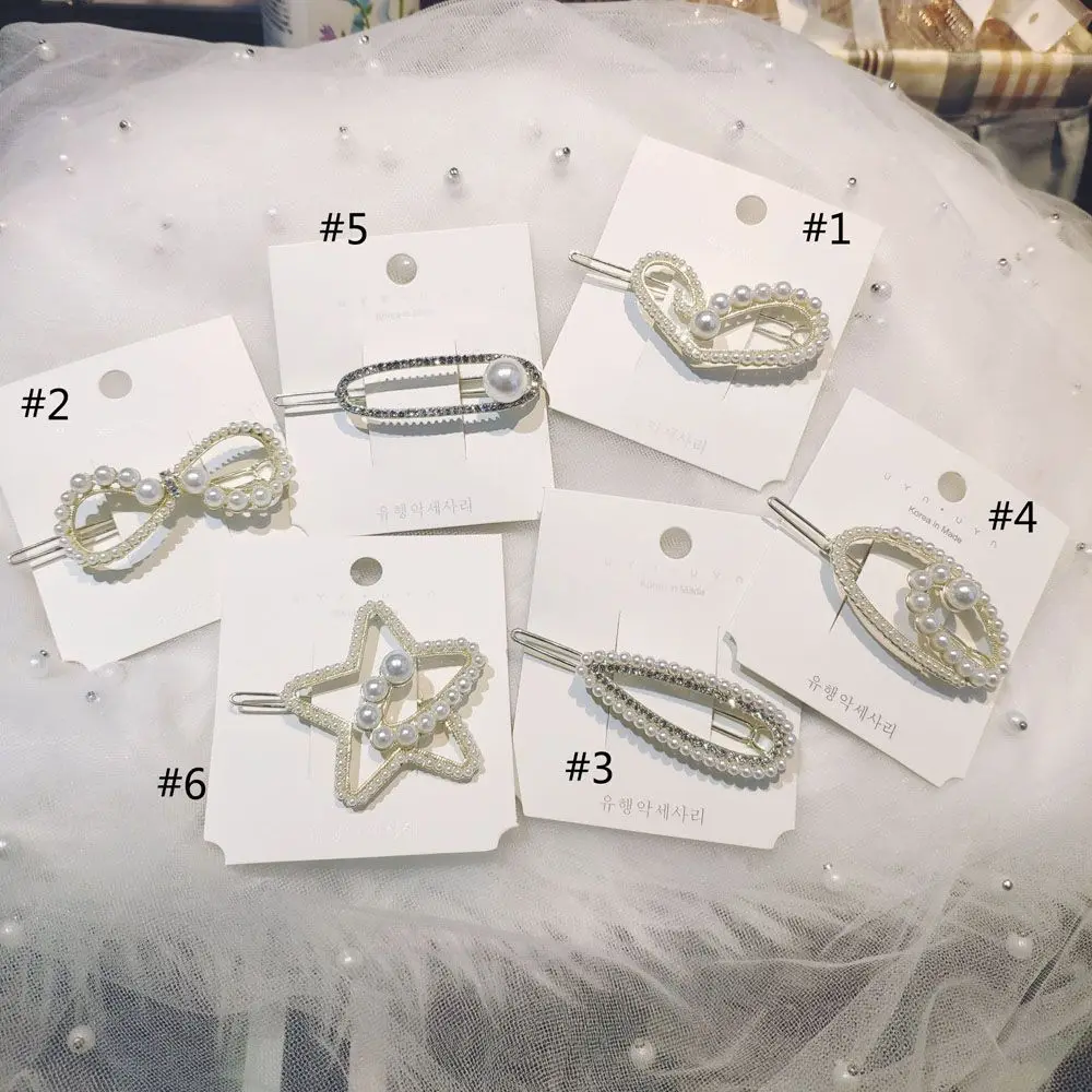 

Korea Fashion Irregular Geometric Imitation Pearl Hair Clip Women Fashion Simple Hairpin Hair Styling Accessories