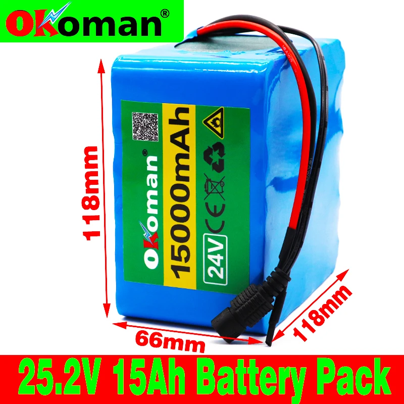 OKoman 6S6P 24V 15Ah 25 2 V литиевая батарея батарейный источник питания для велосипед с