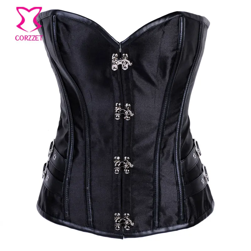 

Gothic Corset Overbust Black Corpetes E Espartilhos Sexy Corsets and Bustiers Burlesque Shapewear Steampunk Korsett For Women