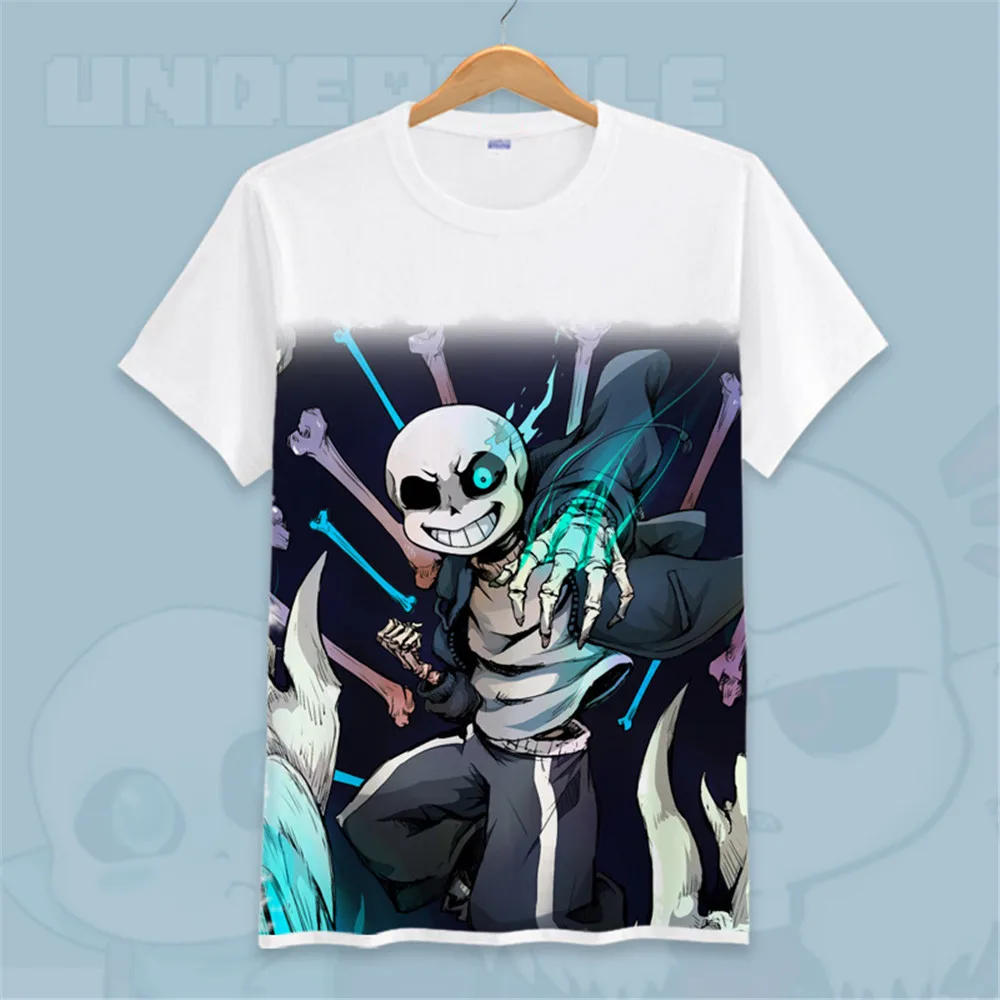 Косплей игра Undertale футболка с коротким рукавом sans И papyrus Подростковая рубашка