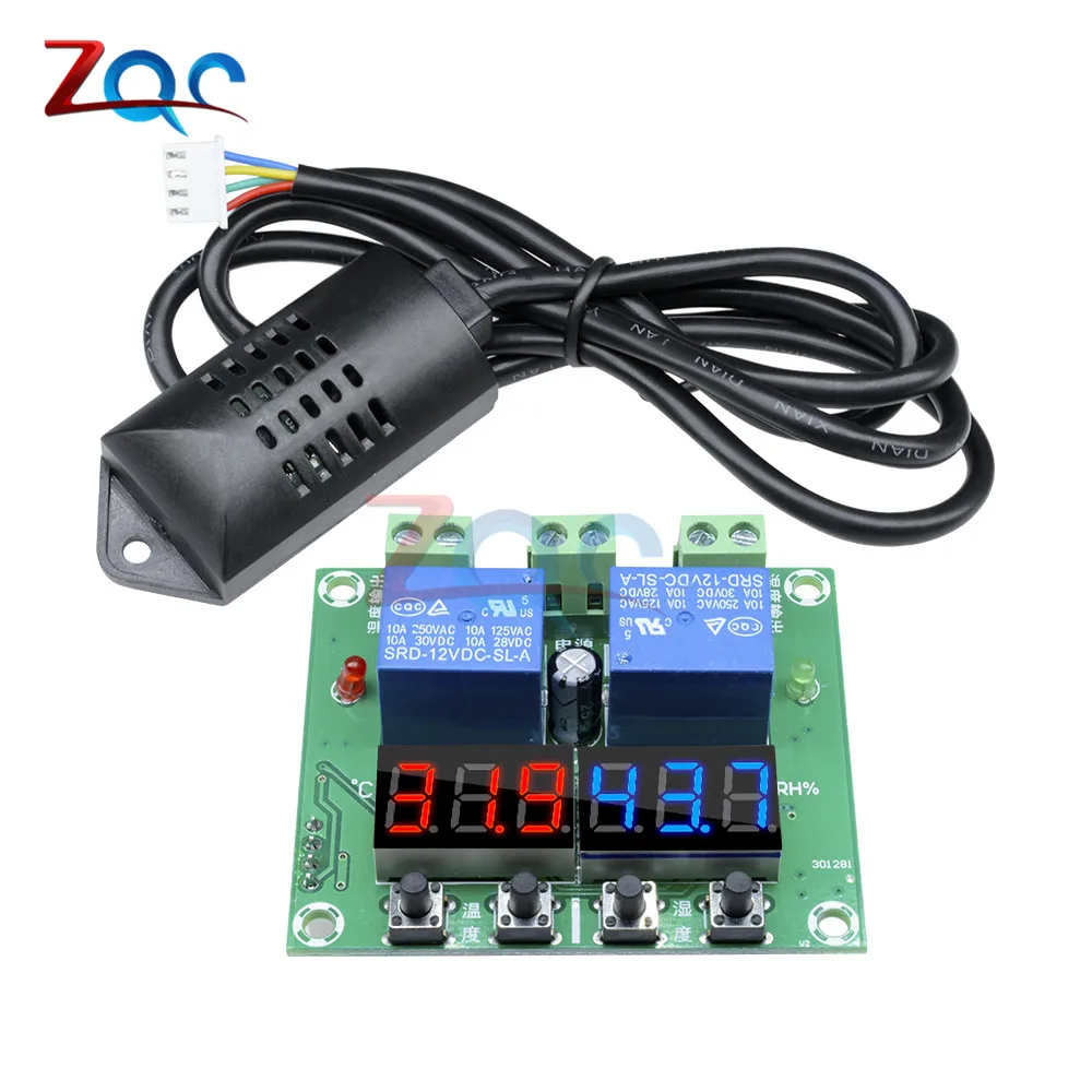 DC 12 В AC 110 В 220 В LED/LCD цифровой регулятор температуры и влажности Измеритель термостат гигрометр термометр гигрометр Отопление