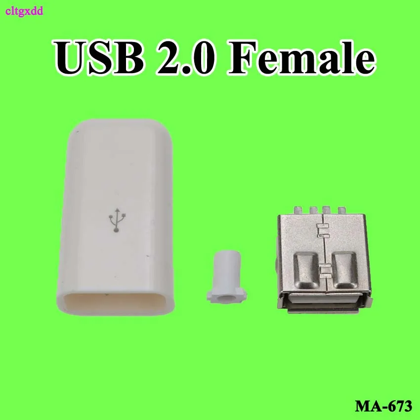 Cltgxdd 2 шт. тип A гнездо USB 4 контакта разъем с черной белой пластиковой крышкой |