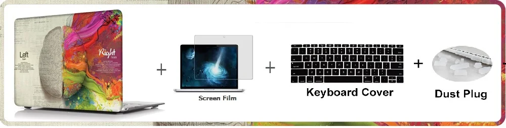 Для Macbook Air Pro retina Touch Bar 11 12 13 1" пластиковый жесткий чехол для ноутбука+ крышка клавиатуры+ пленка для экрана+ Пылезащитная заглушка