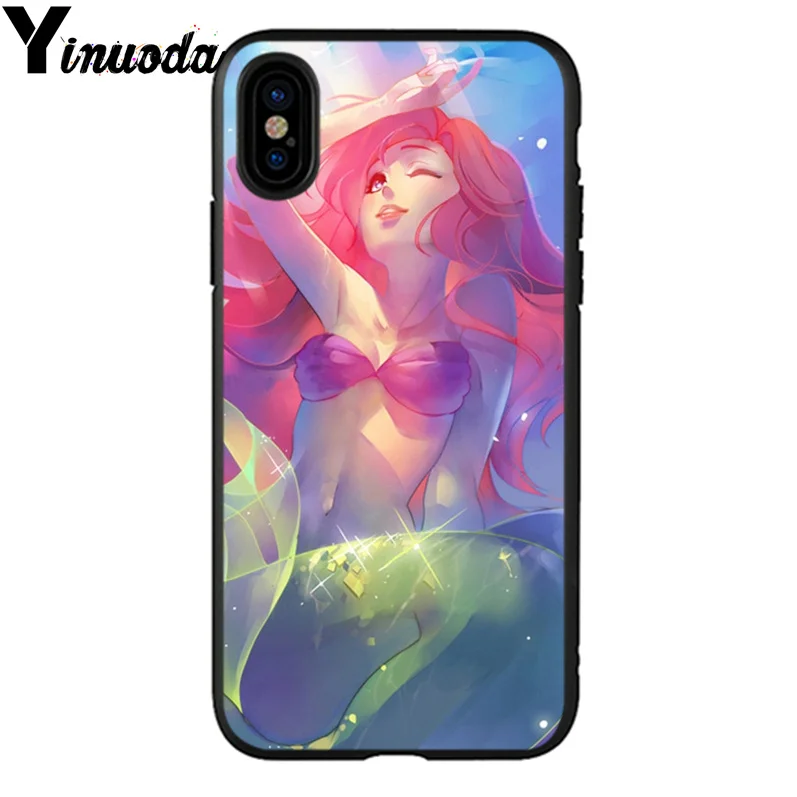 Yinuoda Ариэль Русалочка чехол для телефона iPhone X XS MAX 6 6S 7 7plus 8 8Plus 5 5S XR | Мобильные