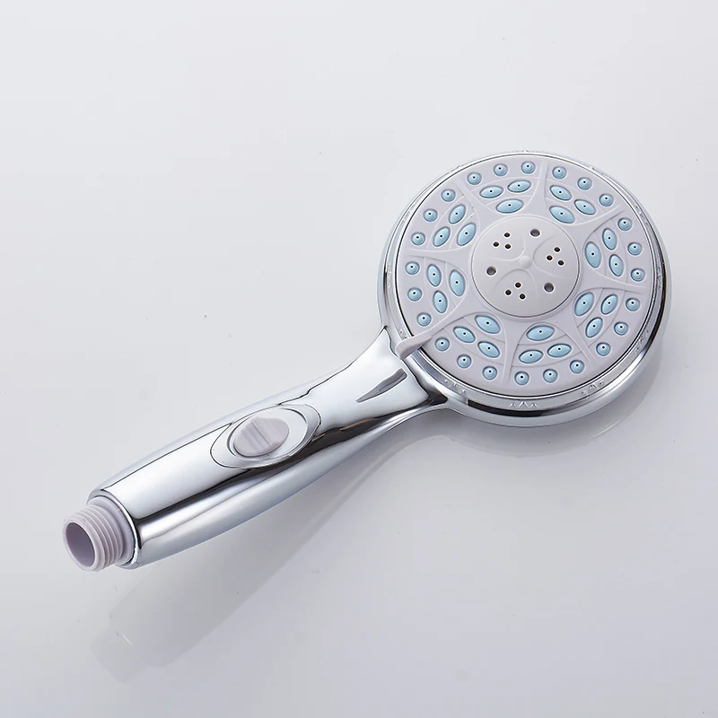 Water Saving Shower head Four Fuction With switch Pressure Boost Silica Gel chrome Holes hand shower Rainfall Round | Обустройство