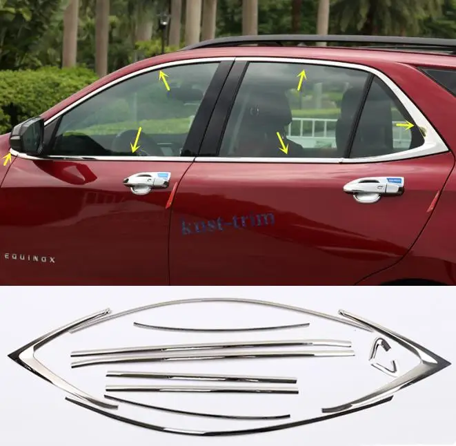 

FOR Chevrolet Equinox 2018 2019 Stainless Steel Window Strip Cover Trim 12PCS