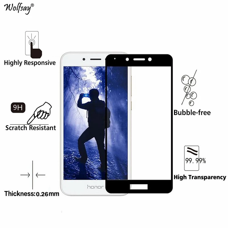 1 шт. полное покрытие стекло Huawei Honor 6A защита экрана закаленное для защитная