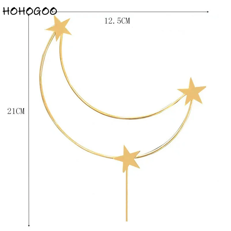 HOHOGOO 1 шт. Топпер для торта на день рождения золото серебро железо искусство Форма