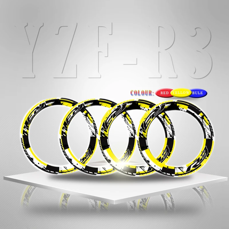 Motorcycle thick edge outer ring sticker stripe wheel decal X4 for YAMAHA R3 | Автомобили и мотоциклы