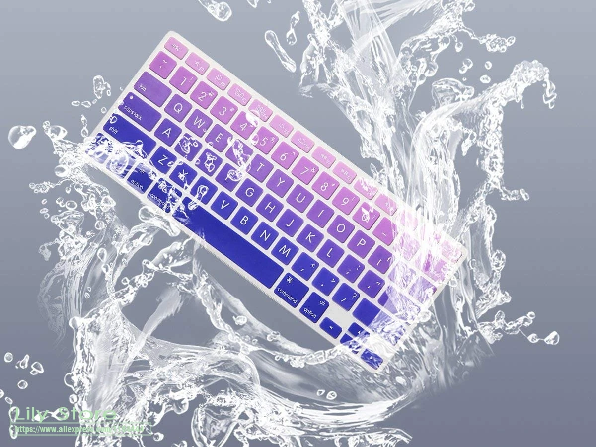 Большой шрифт зеленый розовый чехол для клавиатуры силиконовый MacBook Air 13 3 Pro 15 с
