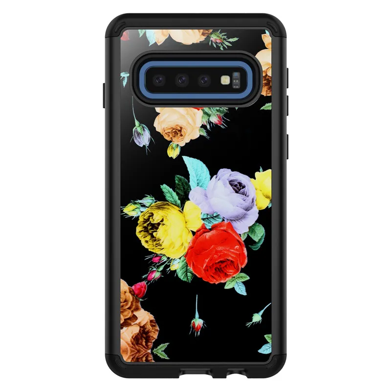 Передняя и задняя 360 градусов полный корпус защитный чехол для samsung note10 Plus мраморный цветок блестящий PU силиконовый ударостойкая гибридная Броня