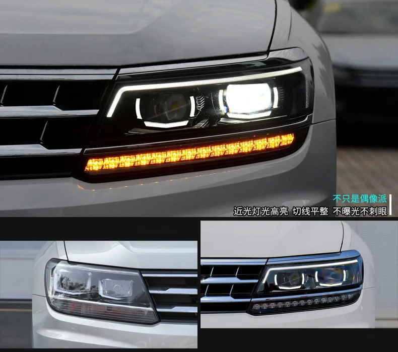 Автомобильный Стайлинг корпус передней фары для VW Tiguan фары светодиодный фары DRL H7 D2H Hid вариант Ангел глаз Bi Xenon