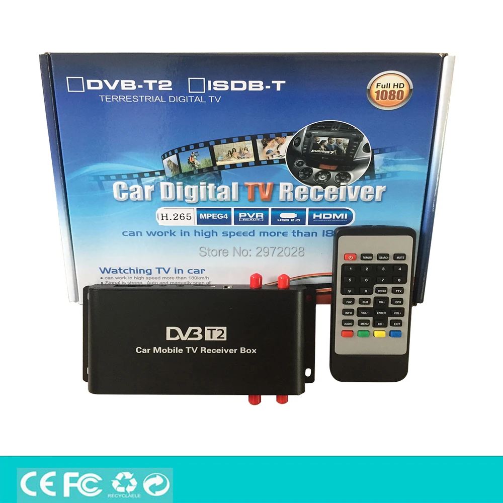 HD Автомобильный цифровой ТВ ресивер USB HDMI MPEG4 MPEG2 4 тюнера H.265|ТВ-приемник для