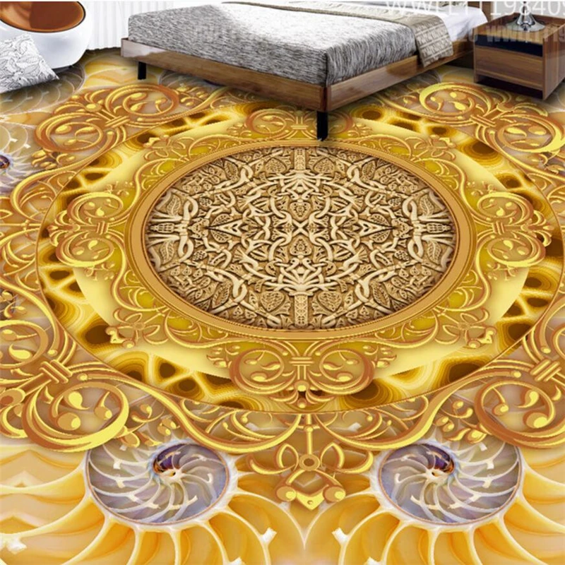3D плитка для пола креативный Золотой роскошный Европейский трехмерный узор