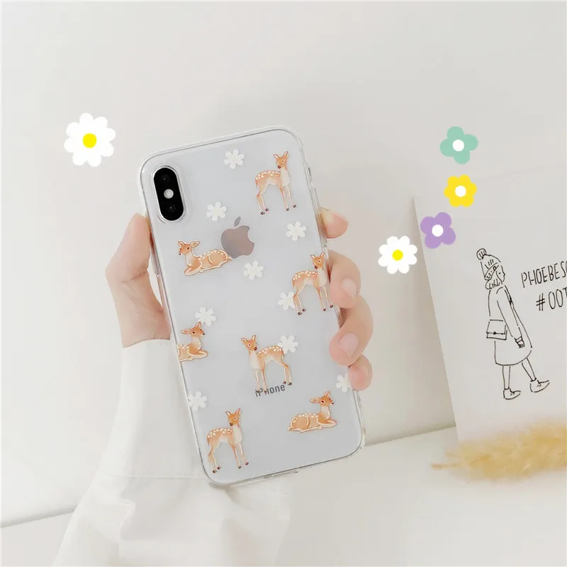 DISCASE прозрачный мультяшный чехол для телефона с рисунком в виде животного iphone XS MAX
