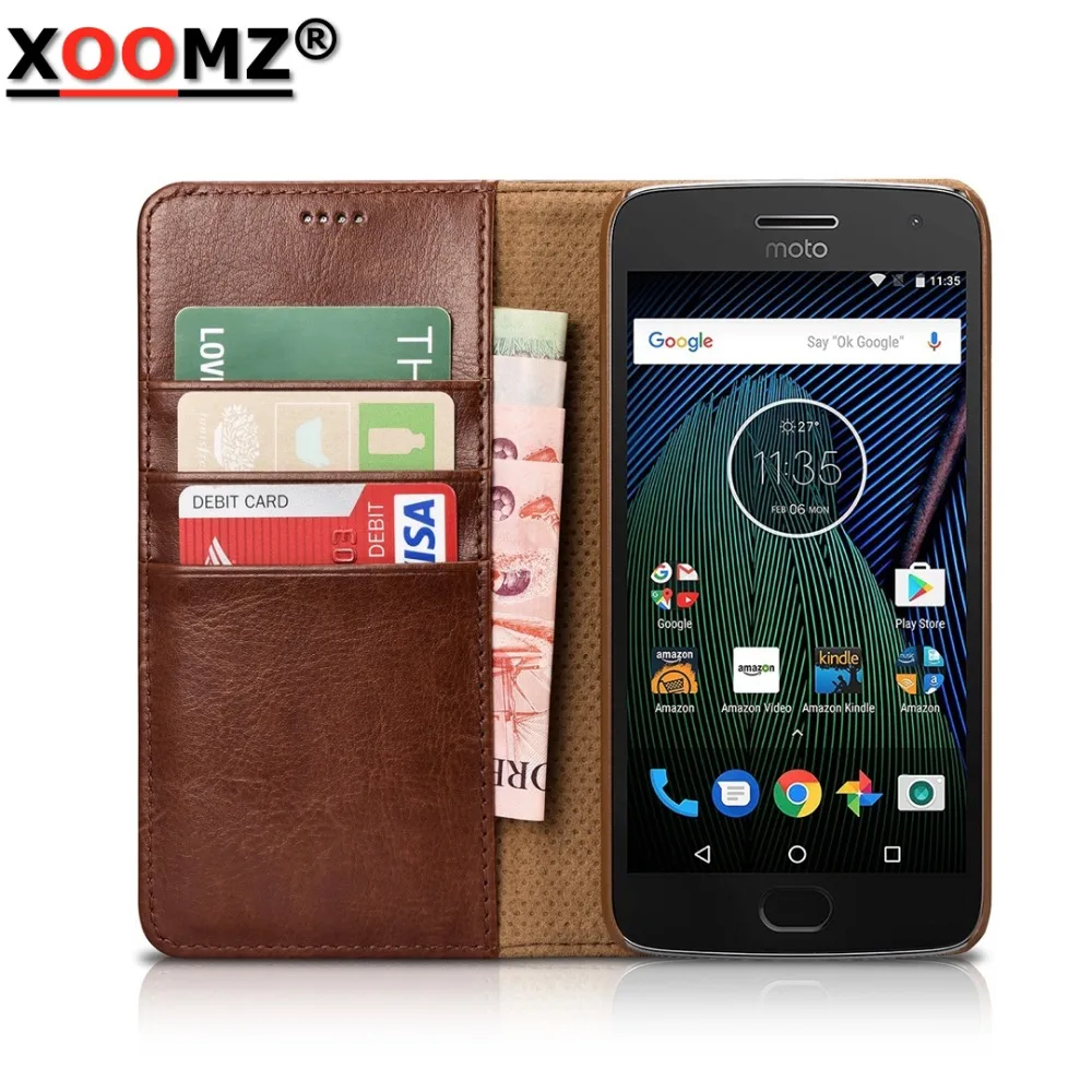 New for Motorola Moto G5 Plus Leather Phone Case Cover Brand Vintage Retro Card Holder Money Wallet Accessories |