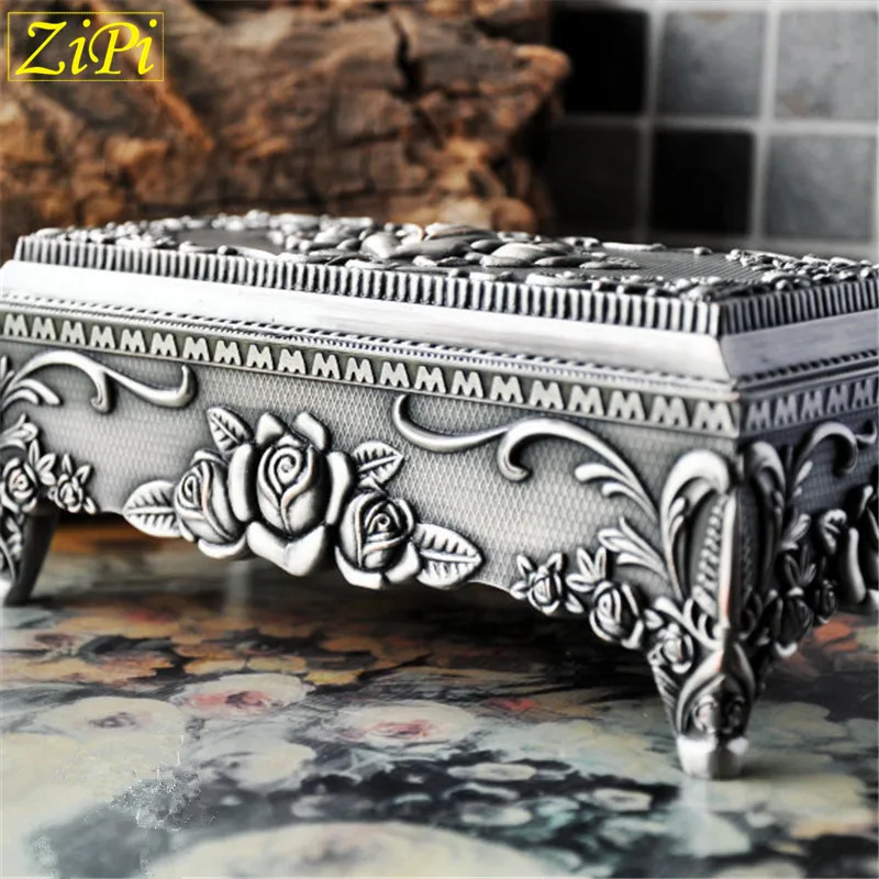 Zipi Retro European style Korean princess jewelry box long about the cabinet metal large dressing storage gift | Дом и сад