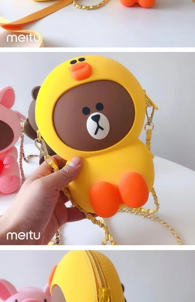 Милый корейский мультфильм силикагель ID карты держатель банк карты пакеты хранения автобус пройти телефон девушки кошелек помада каваи подарки