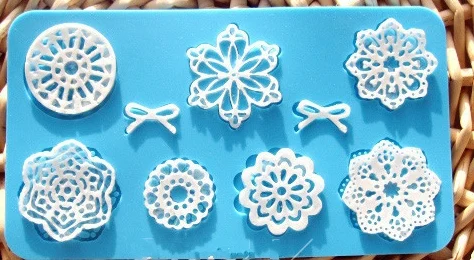 Бесплатная доставка помадка торт Силиконовые Кружева Плесень инструмент для