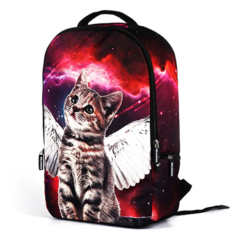 2017 Fashion Cat Рюкзак Мужчины Женщины милый кот животных печати рюкзаки подростковые