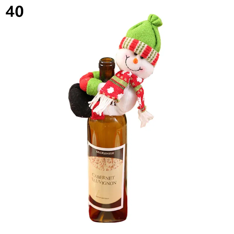 40-snowman Noel новейшая Рождественская Крышка для бутылки вина Санта Клаус рождественские украшения для дома натальный Ужин Декор подарок на год - Цвет: 40-snowman