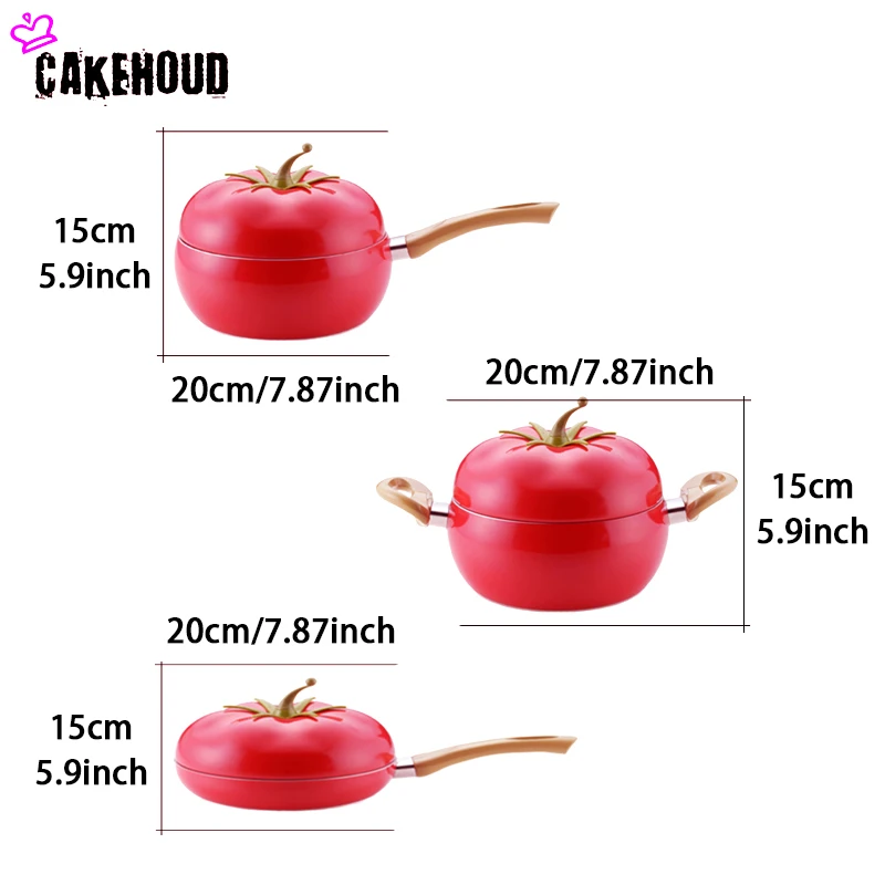 CAKEHOUD антипригарный Алюминий для кухни, суповая кастрюля фрукты кастрюля ковш котел в форме помидора без дыма бытовой инструмент для приготовления пищи кухонная утварь