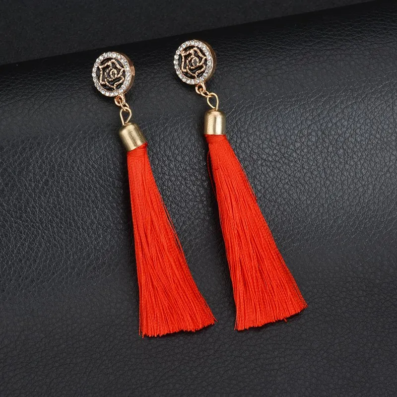 Terreau Kathy 2017 Fashion 3 Colors Tassel Earrings Statement Jewelry Wedding Bohemian Long For Women | Украшения и аксессуары