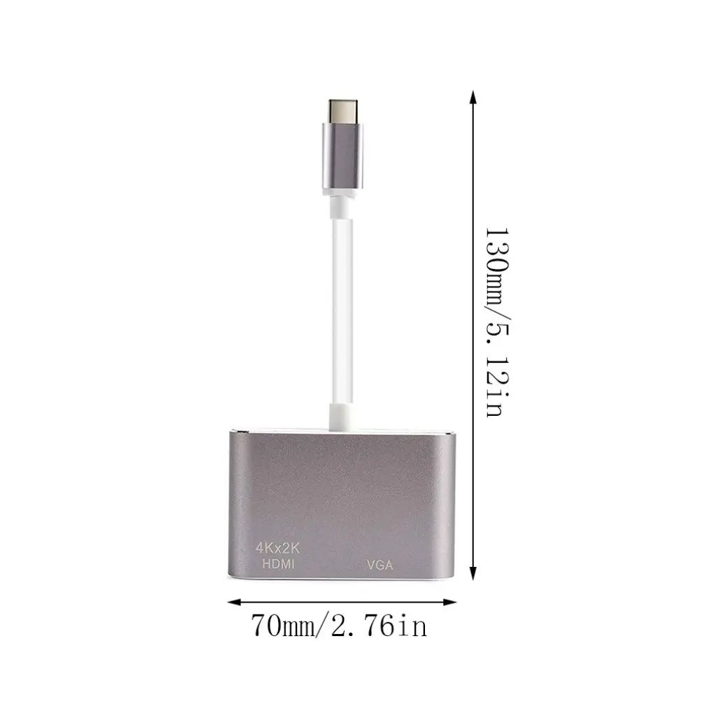 Адаптер USB C к VGA | HDMI 4K Thunderbolt 3 (USB type) HDMI|Беспроводные адаптеры|