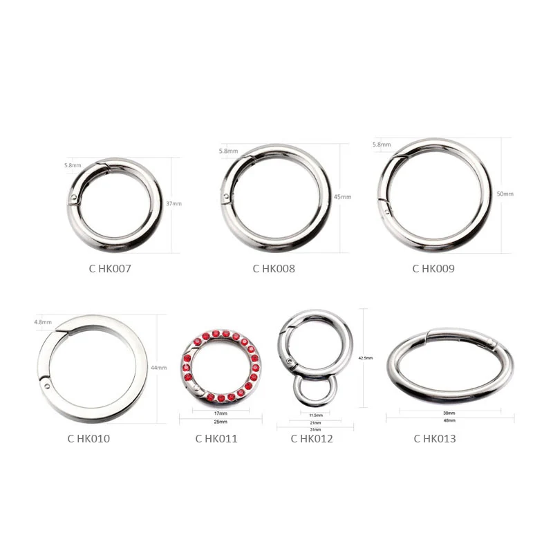 Круглая пружинная защелка крюк из цинкового сплава брелок для ключей походный