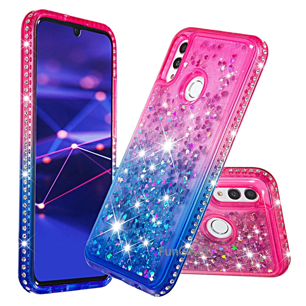 Жидкий блеск чехол для телефона huawei P Smart 2019 силиконовый Мягкий ТПУ зыбучий песок