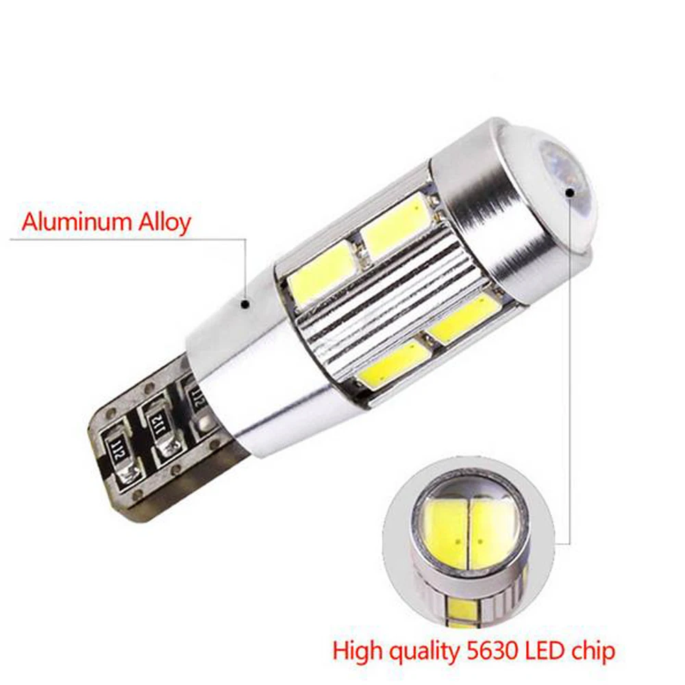 2 шт. автомобильный Стайлинг авто LED T10 194 W5W Canbus 10 SMD 5630 Светодиодная лампа без