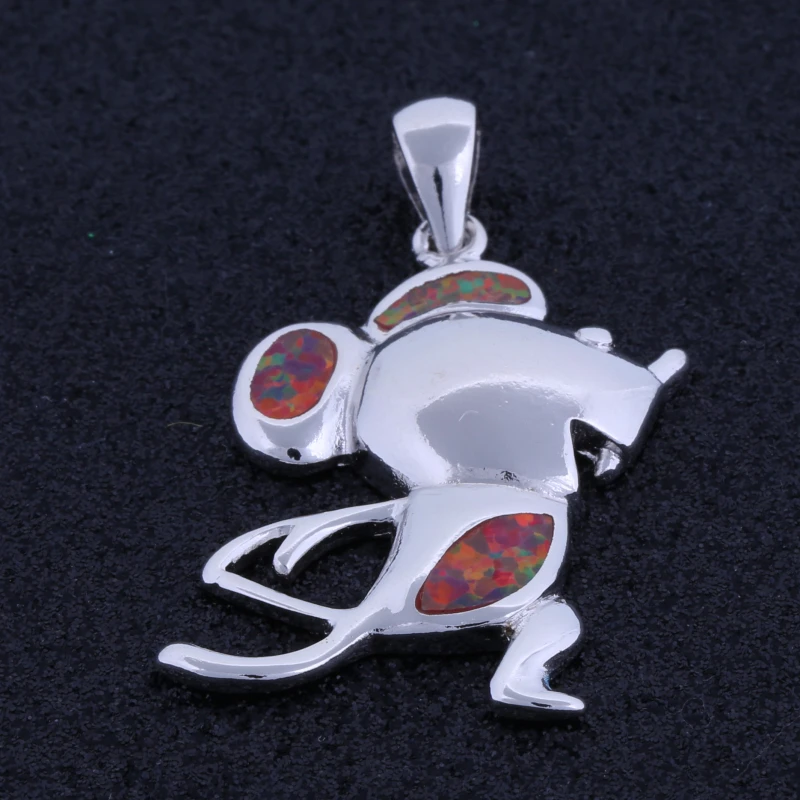 Garilina Модные украшения mouse Silver заполнены orange опал колье ожерелье для женщин P295