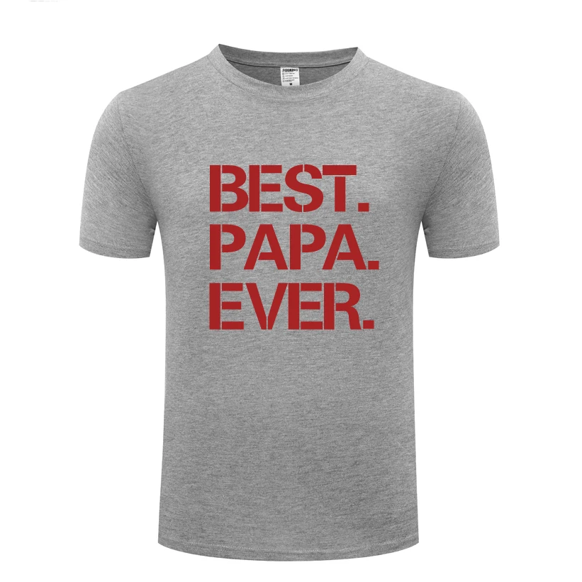 Best Papa никогда не Творческий Fathers Day Gift мужских повседневных футболок с коротким