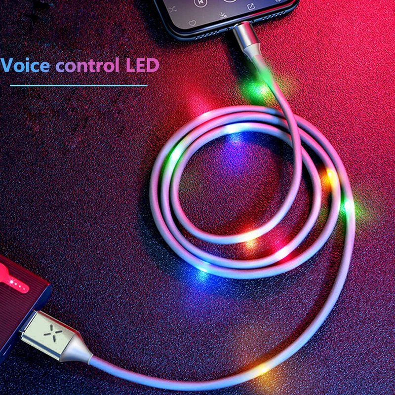 Usb-кабель Rosinop 2.4A для быстрой зарядки и управления музыкой светодиодный